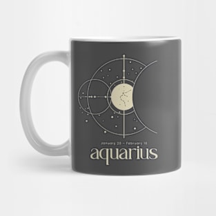 Minimalist Aquarius Zodiac Sign Mug